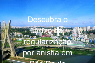 Descubra o prazo da regularização por anistia em São Paulo
