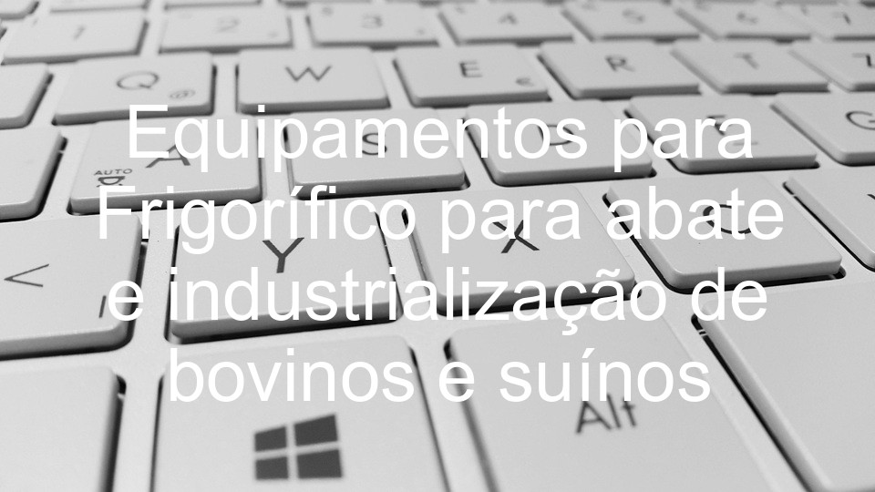 Equipamentos para Frigorífico para abate e industrialização de bovinos e suínos